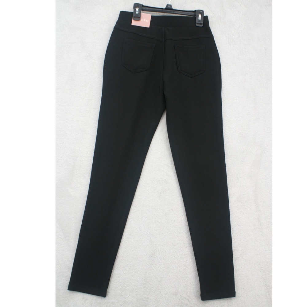 Indero Scuba Knit Black Stretch Pants Mens S/M Elastic Waist Button Accent